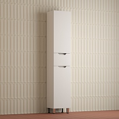 Style Line Шкаф пенал Остин 36 белый матовый – фотография-3